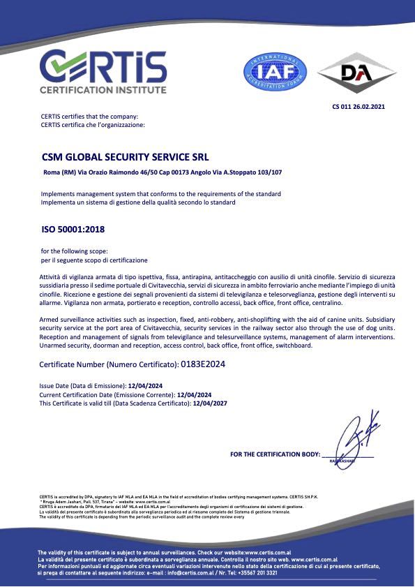 Certificazione ISO 50001